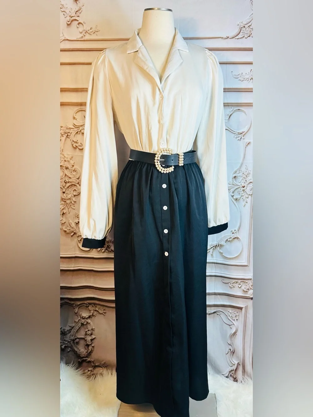 SHEIN Button-Front Maxi Skirt in Dark Green